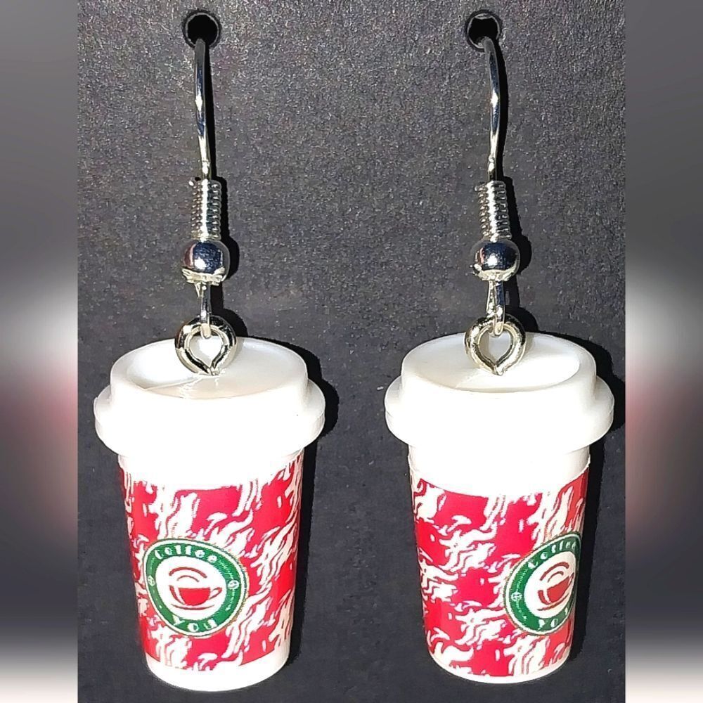 Super cute festive coffee cup earrings